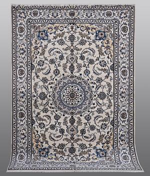 A carpet, Nain, parrt silk, ca 287 x 200 cm.
