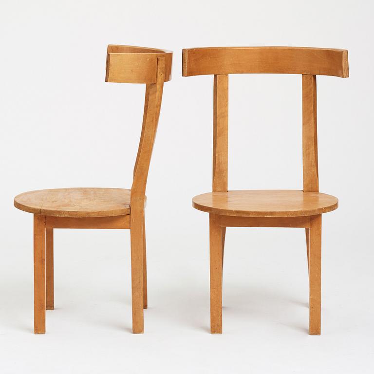 Carl Hörvik, tillskrivna, stolar 1 par, Hyresgästernas Möbelaffär (HSB), 1930-tal.