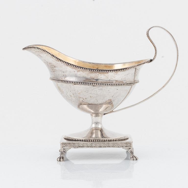 A Gustavian silver sauce boat, Norrköping, Sweden, 1796.