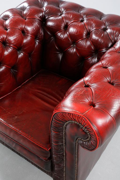 A lounge chair, Chesterfield model "Pegasus", made in the second half of the 20th century.