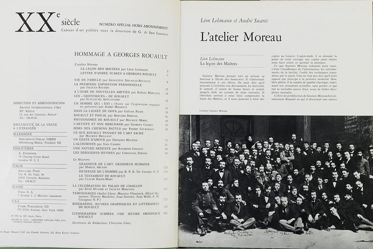 BÖCKER, 4 st, "Hommage a Georges Rouault, Marino Marini, Max Ernst, Manzù, "XXe siècle, G. di San Lazzaro.