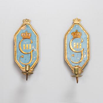 A pair of late 18th-century Gustavian wall scones.