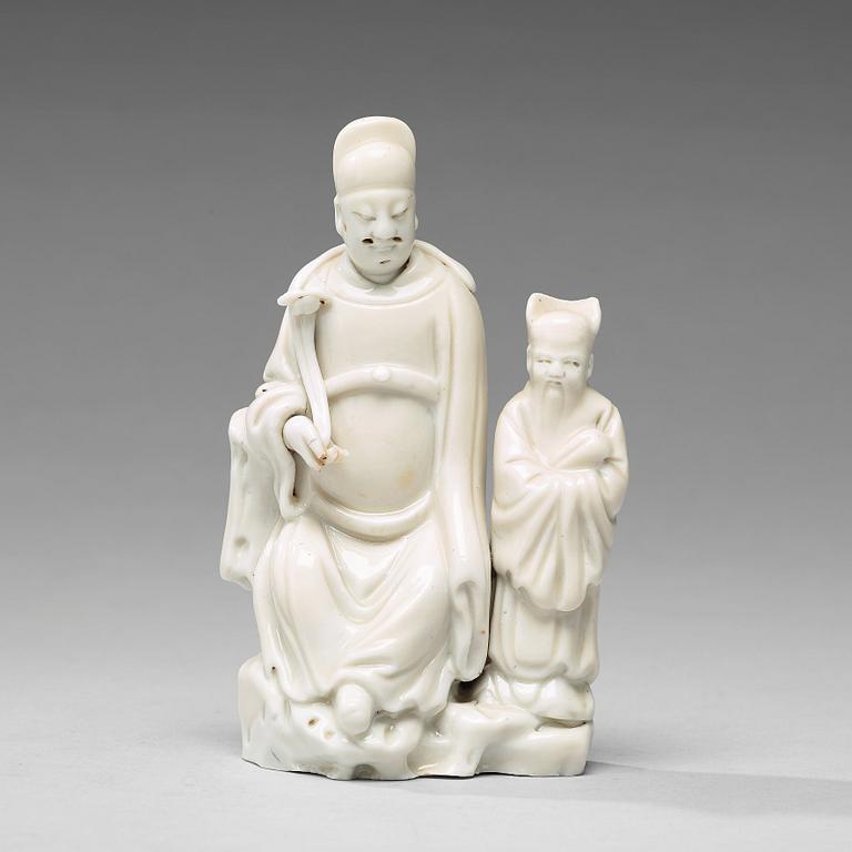 FIGURGRUPP, blanc de chine. Qingdynastin, 1700-tal.