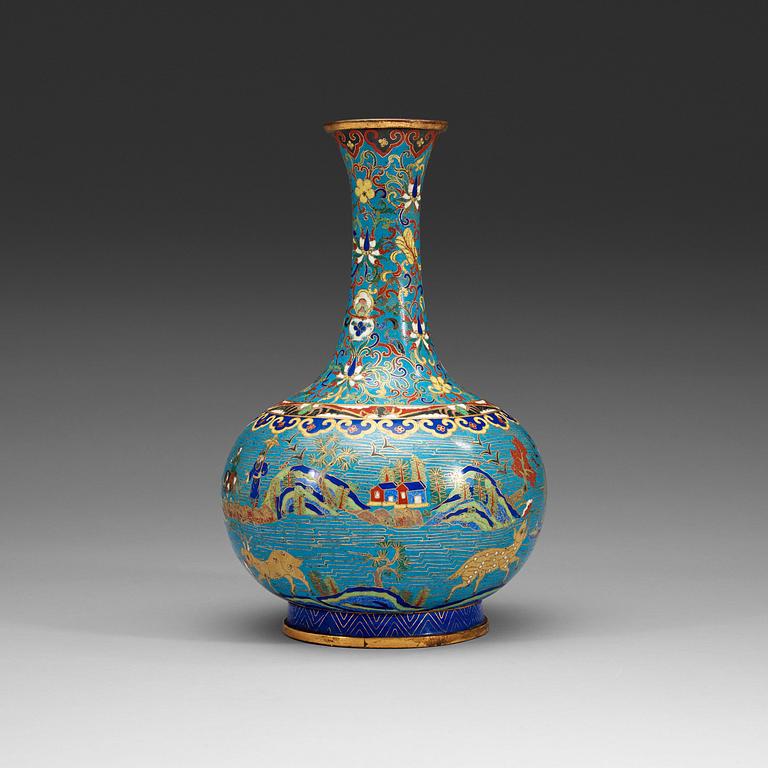 VAS, cloisonné. Qing dynastin, 1800-tal.