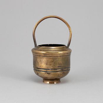 A bronze Holy Water bowl, probably 16th century.