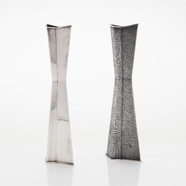 Tapio Wirkkala, two silver vases model TW 226, Kultakeskus, Hämeenlinna 1966.