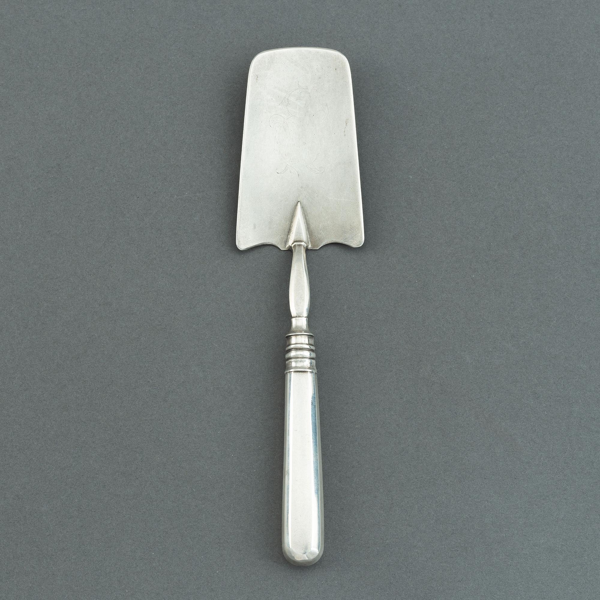 A russian silver serving spoon,  St Petersburg 1908-26.