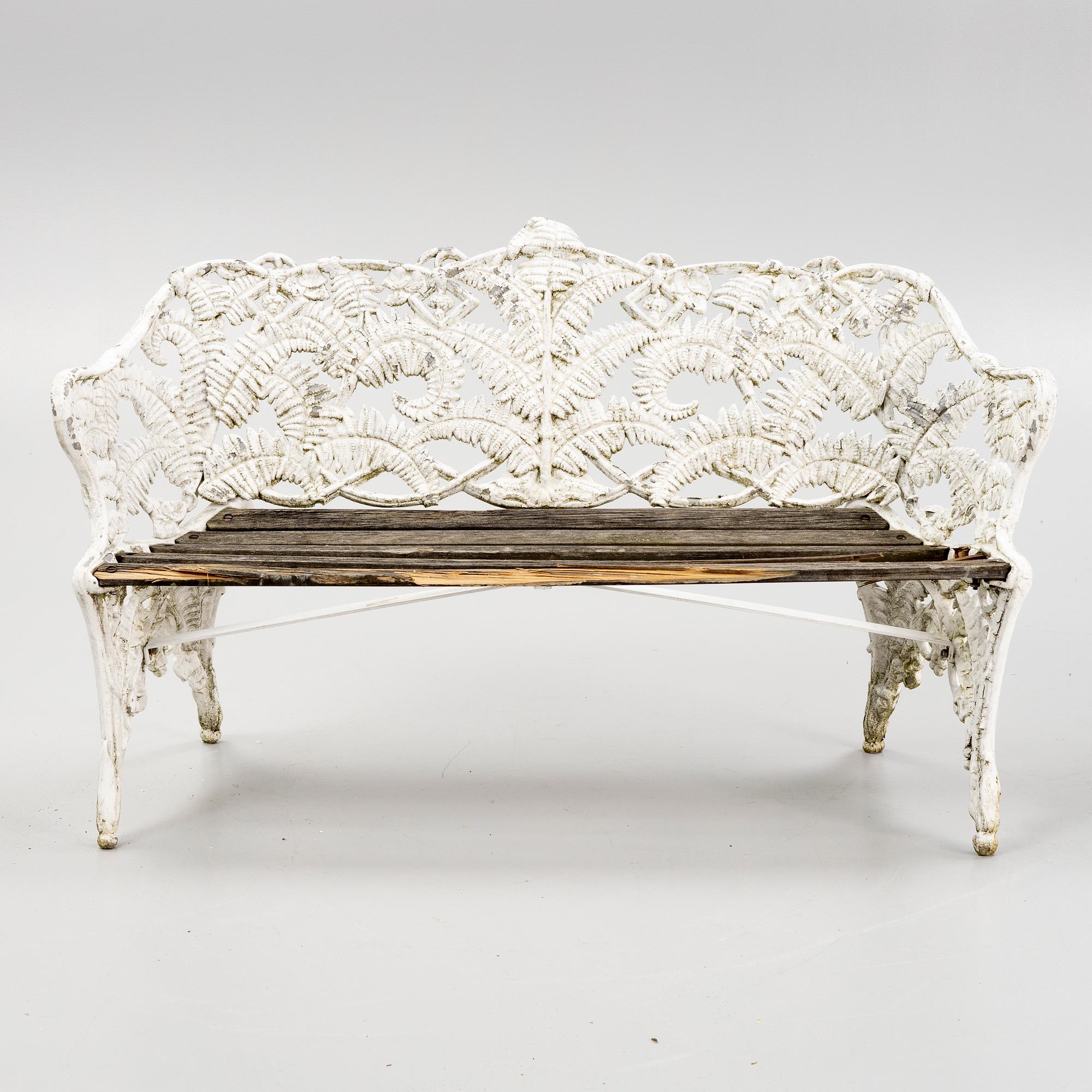 Trädgårdssoffa, Melins Metallgjuteri, Anderstorp, 1900-talets andra hälft.