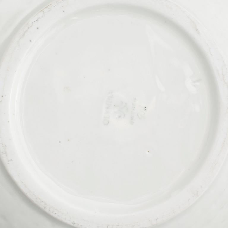 A pair of stoneware bowls, "Olympia", and a flower pot by Gunnar Nylund, Rörstrand, second half of the 20th century.