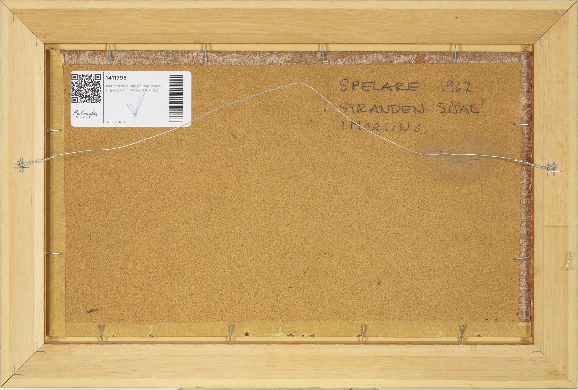 Ivar Morsing, oil on paper panel, signed and dated -67.