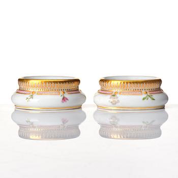 A pair of Royal Copenhagen 'Flora Danica' salts, Denmark, 20th Century.