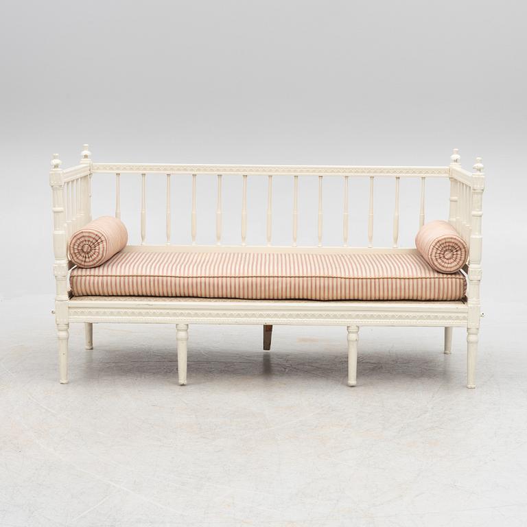 A Gustavian sofa, 18th century.