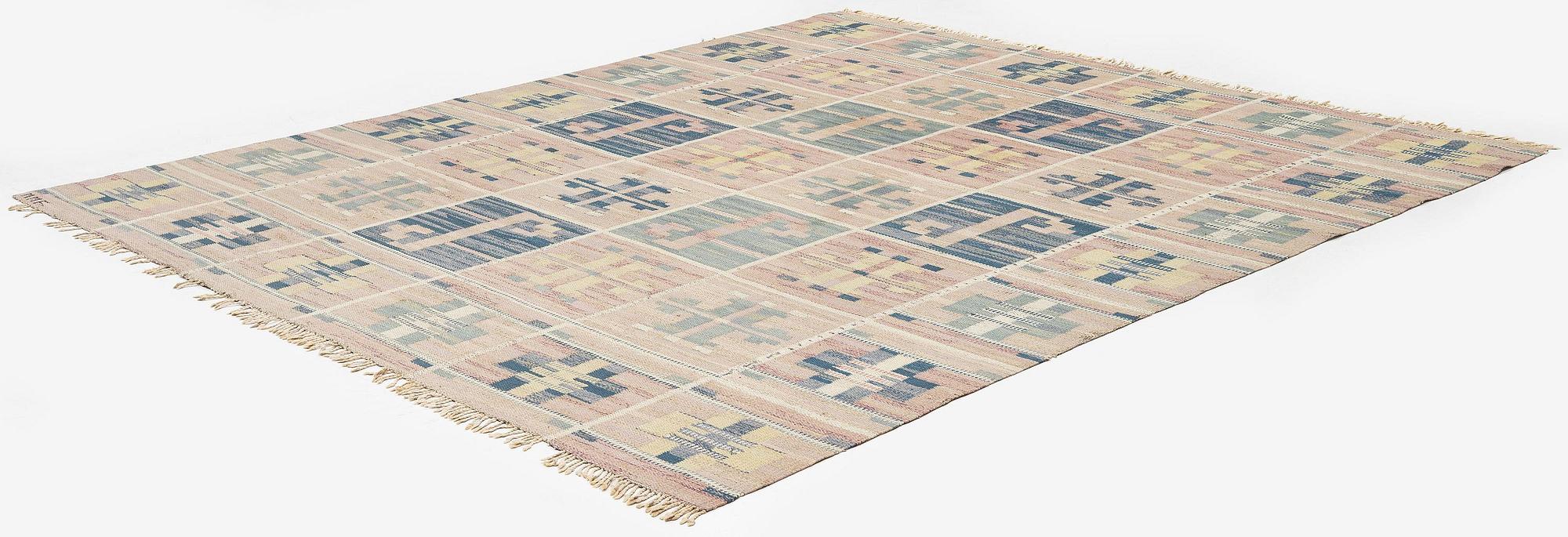 Märta Måås-Fjetterström, a carpet, 'Ulriksdal', flat weave, c. 290 x 250 cm, signed MMF.