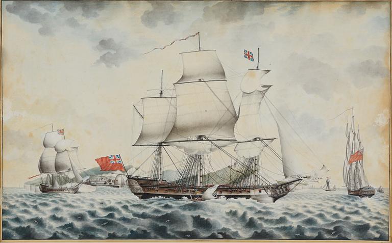 R Freeman, 17th/18th century  The frigate "Dutton" at Dover.