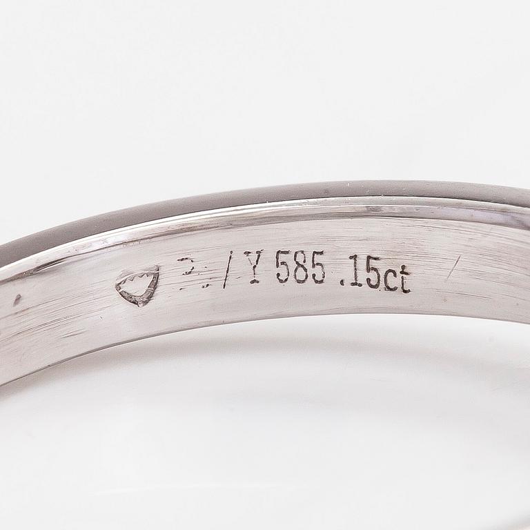 Ring, 14K vitguld, diamanter totalt ca 0.15 ct enligt gravyr.