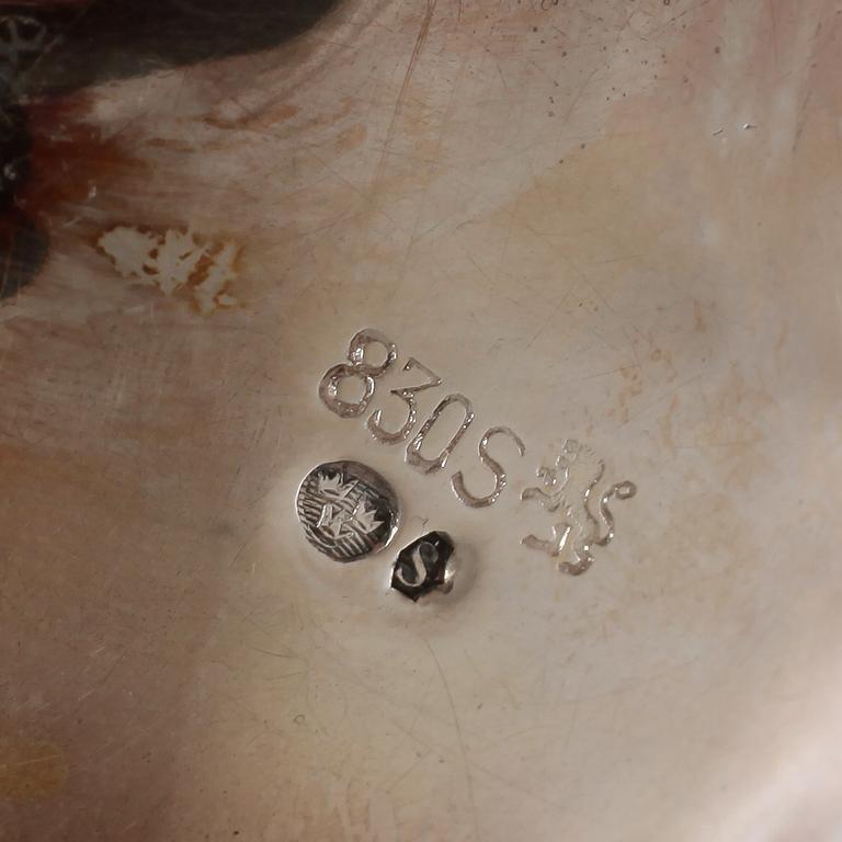 PARTI SILVER, 11 delar, mestadels Sverige, 1800-talets slut samt 1900-tal, vikt 1007 g.