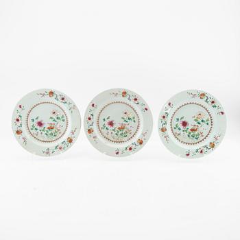 Tallrikar 5 st Kina Qianlong (1736-95) porslin.