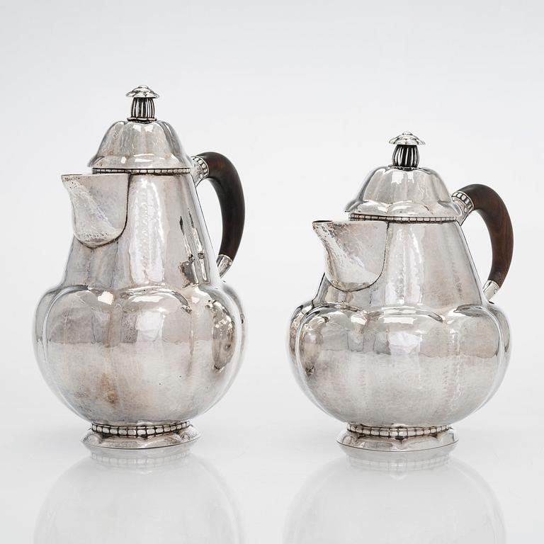 Albert Feinauer, te- och kaffeservis, silver, 6 delar, Weimar-Schmuck, Tyskland 1921-1925.
