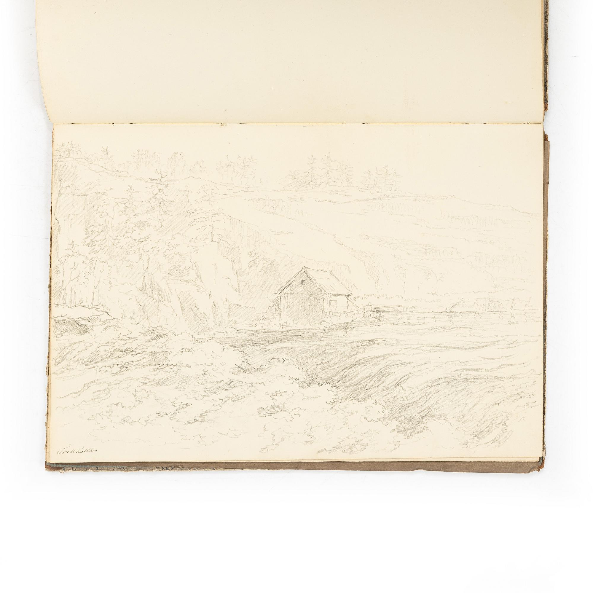 Carl Johan Fahlcrantz, Sketchbook with 28 topographical pencil drawings.
