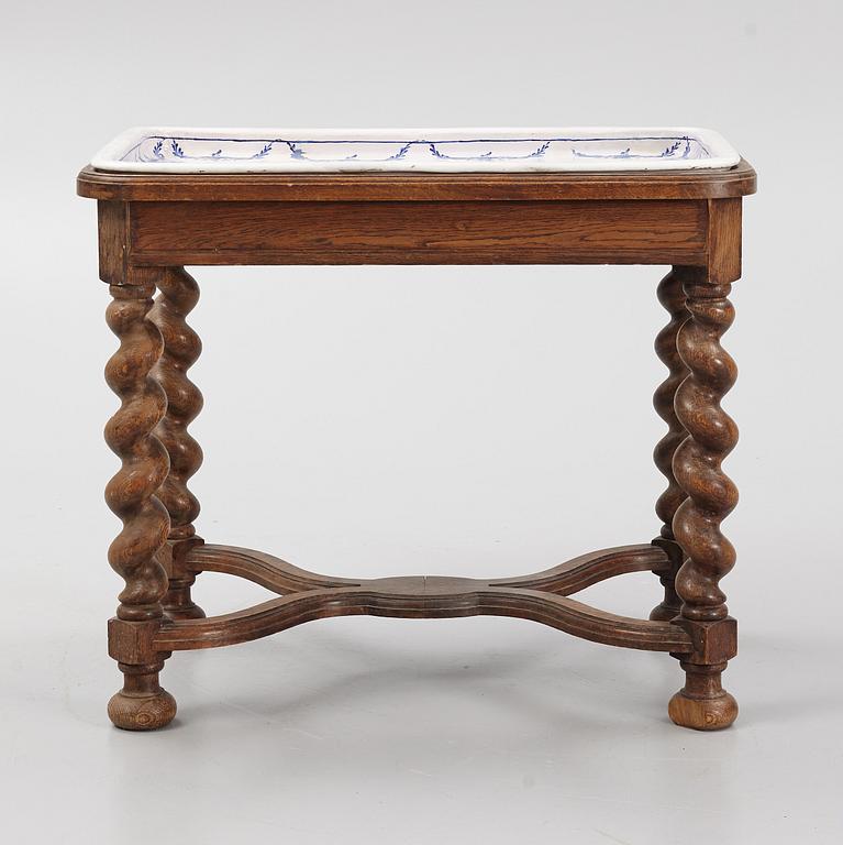 A faience tea table from Rörstrand, later part of the 18th century.