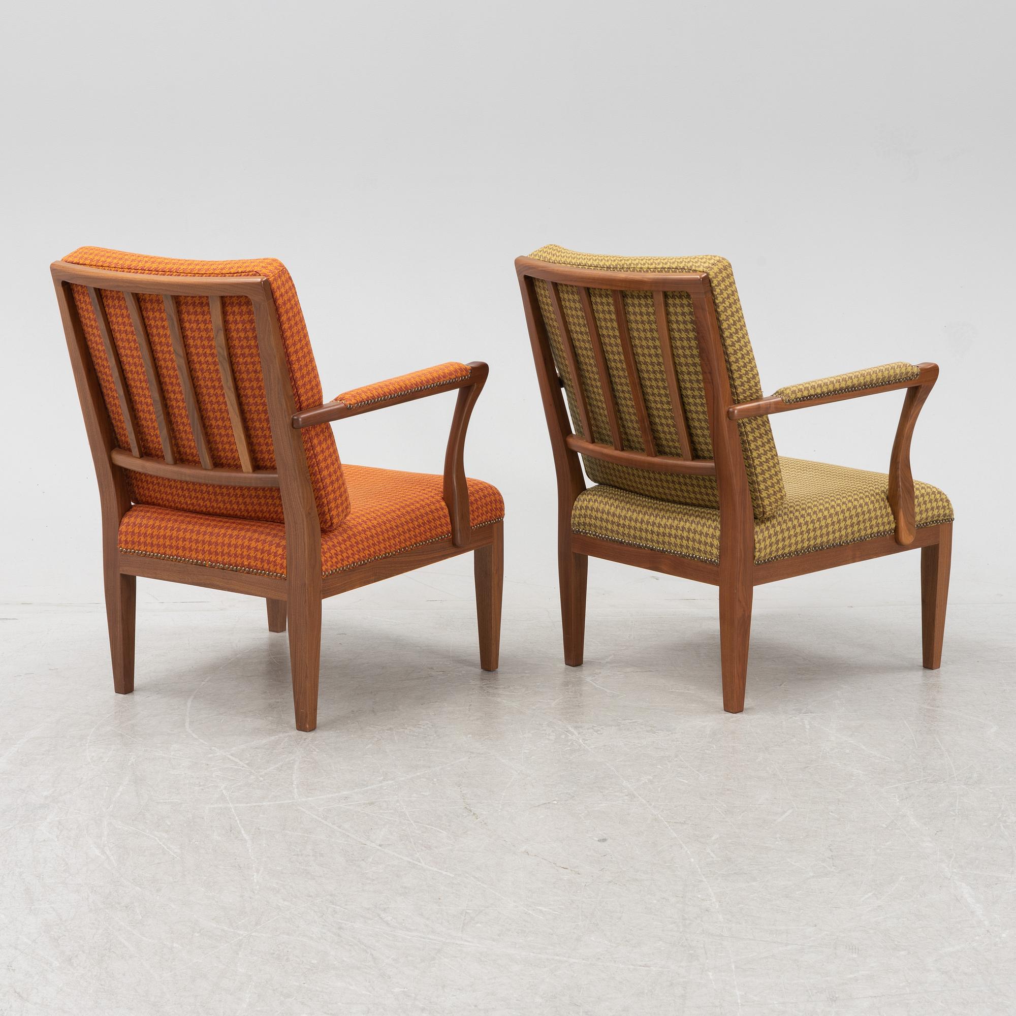Josef Frank, karmstolar, ett par, modell 868, Firma Svenskt Tenn, formgiven 1938.