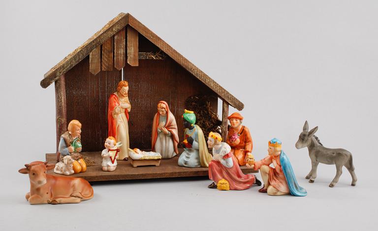 JULKRUBBA, 11 delar, porslin, Goebel, 1900-talets andra hälft.