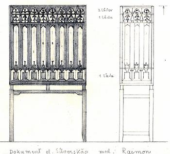 Carl Malmsten, a cabinet, "Raimond", made as a journeyman's piece by cabinetmaker Gunnar Franke in 1964.