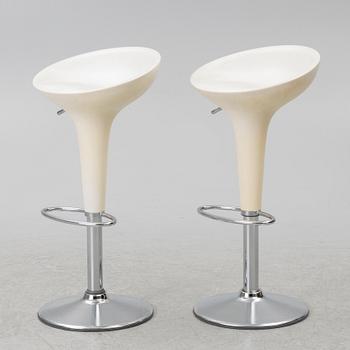 Stefano Giovannoni, bar stools, a pair, Bombo Swivel, Magis, early 2000s.