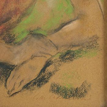 Lotte Laserstein, Resting girl in the grass.