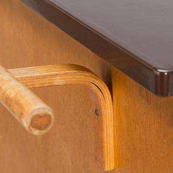 Baaritiski / tarjoilupöytä, Artekin piirustuskonttori, O.Y Huonekalu-ja Rakennustyötehdas A.B. 1950-luvun alku.