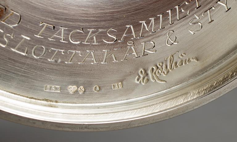 LJUSSTAKAR, ett par, silver, Eric Råström, C.G Råström, Stockholm, 1955, vikt ca 348 gram.
