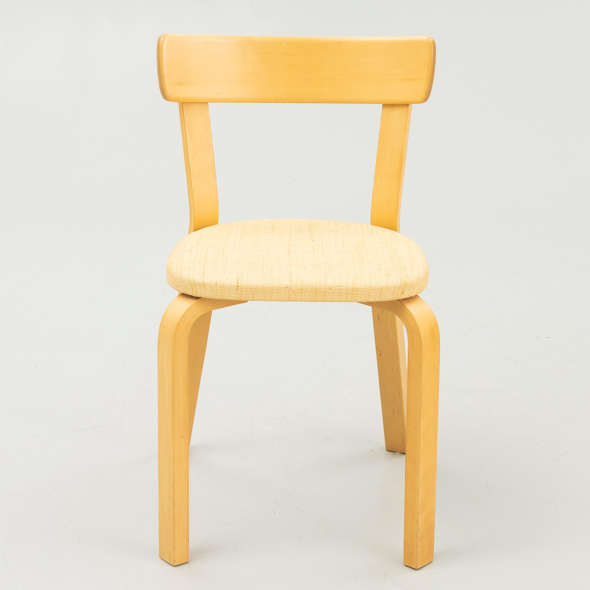 Alvar Aalto, chairs, 4 pcs, model 69, Artek, Finland, second half of the 20th century.