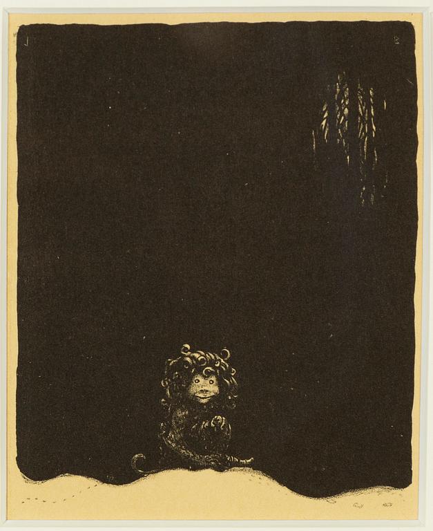 John Bauer, lithograph from "Troll", signed in the print.