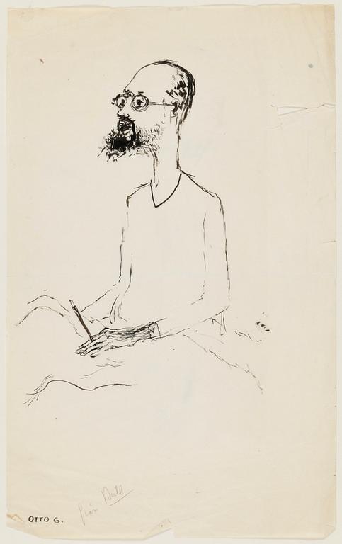 OTTO G CARLSUND, teckning, signerad.