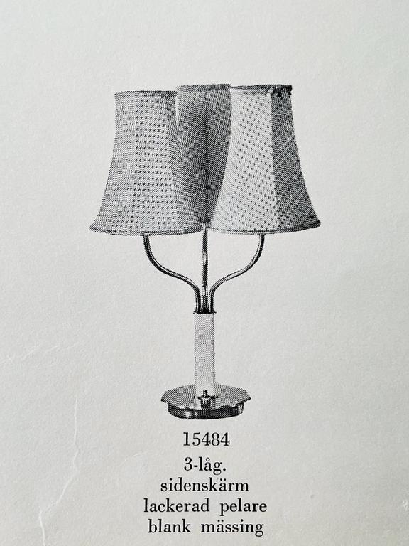 Harald Notini, a table lamp, model '15484', Arvid Böhlmarks Lampfabrik, Sweden, 1940s.