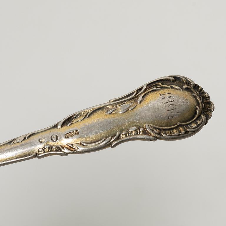 Cutlery, 13 pcs, silver, Denmark and Sweden, 19th century.