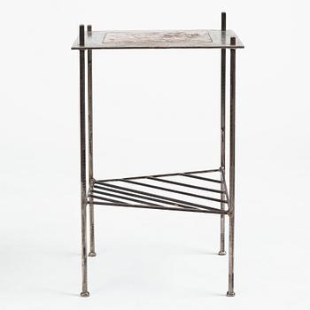 Madeleine Pyk, & Per Baker, a table with a copper etching, 1960s and 21st century.