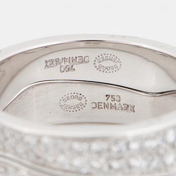 GEORG JENSEN, "Fusion", ringar, 2 st, med briljantslipade diamanter.