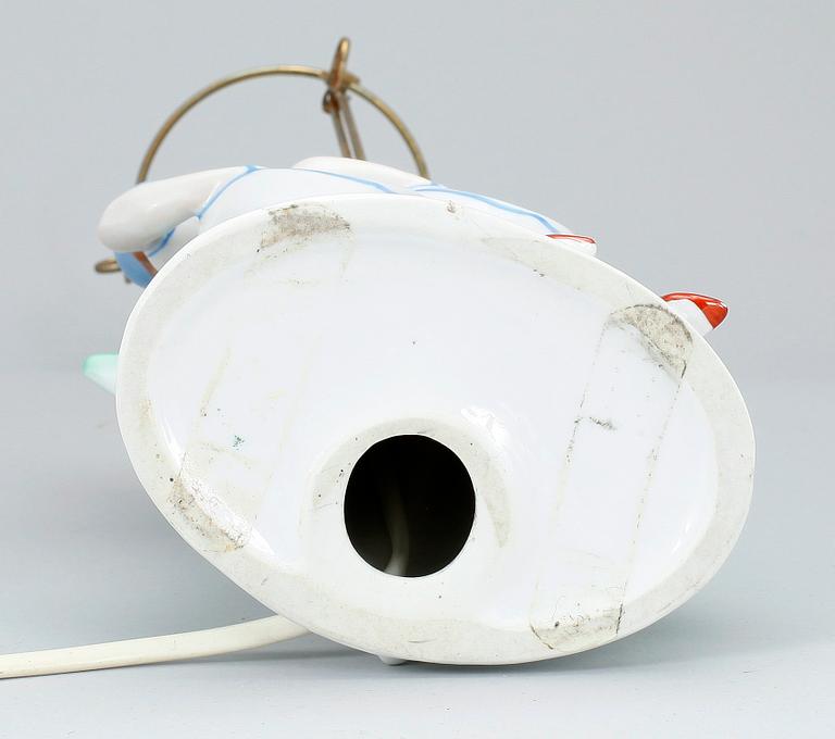 BORDSLAMPA, porslin, Art deco, 1920/30-tal,
