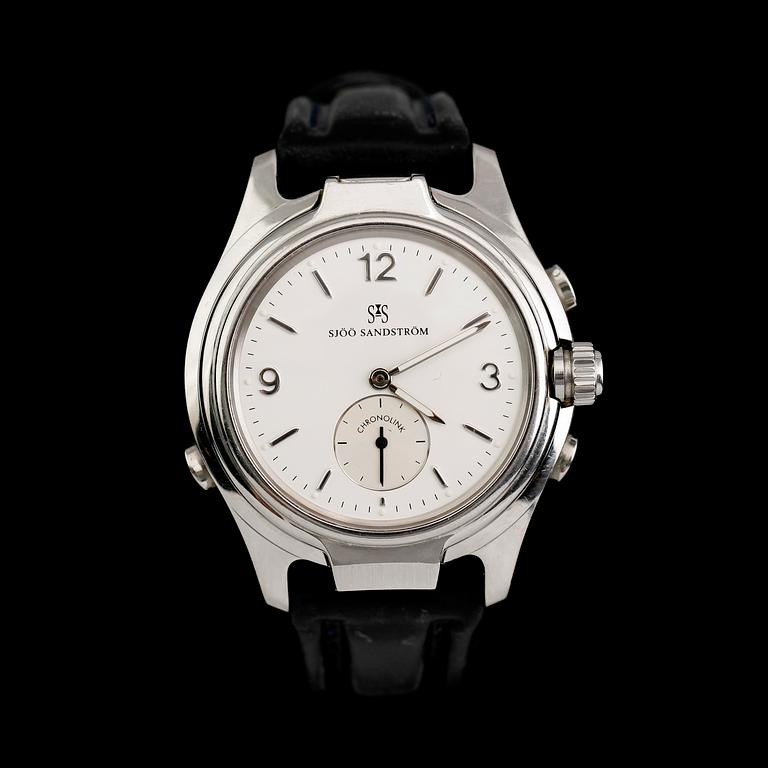 ARMBANDSUR, stål, Sjöö Sandström, Chronolink Worldtimer UTC.