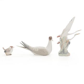 Lladró, porcelain figurines, 3 pieces, Spain.