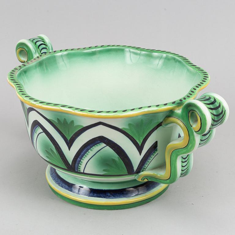An earthenware Swedish Grace pot/bowl by Arthur Percy for Gefle, 1920's-30's.