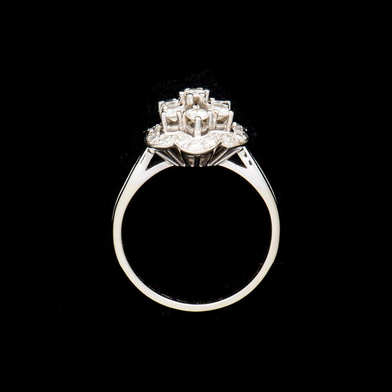 A RING, 18K white gold, brilliant and 8/8-cut diamonds c. 0.77 ct in total. A. Tillander. Weight 4,2 g.