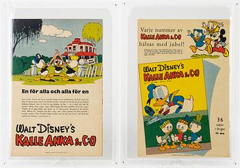 Serietidningar, 2 st, Walt Disney´s serier "Lille Hiawatha" nr 3, Mars 1954 samt "Ferie-paraden" Nr 6, juni 1955.