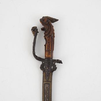 A Singhalese steel Sword (kastane), Ceylon.