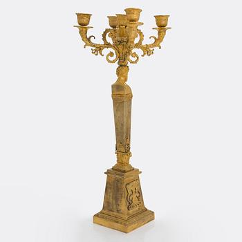 Kandelaber, förgylld brons, empire, Frankrike, 1800-talets första hälft.