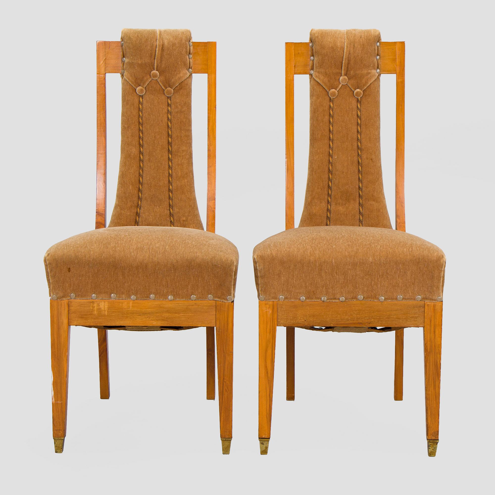 Adolf Koskinen, table and 4 chairs, for Elias Hollo Puunjalostustehdas, 1910s/1920s.
