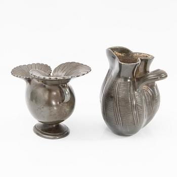 Just Andersen, vases, 4 pcs, Denmark, first half of the 20th century.