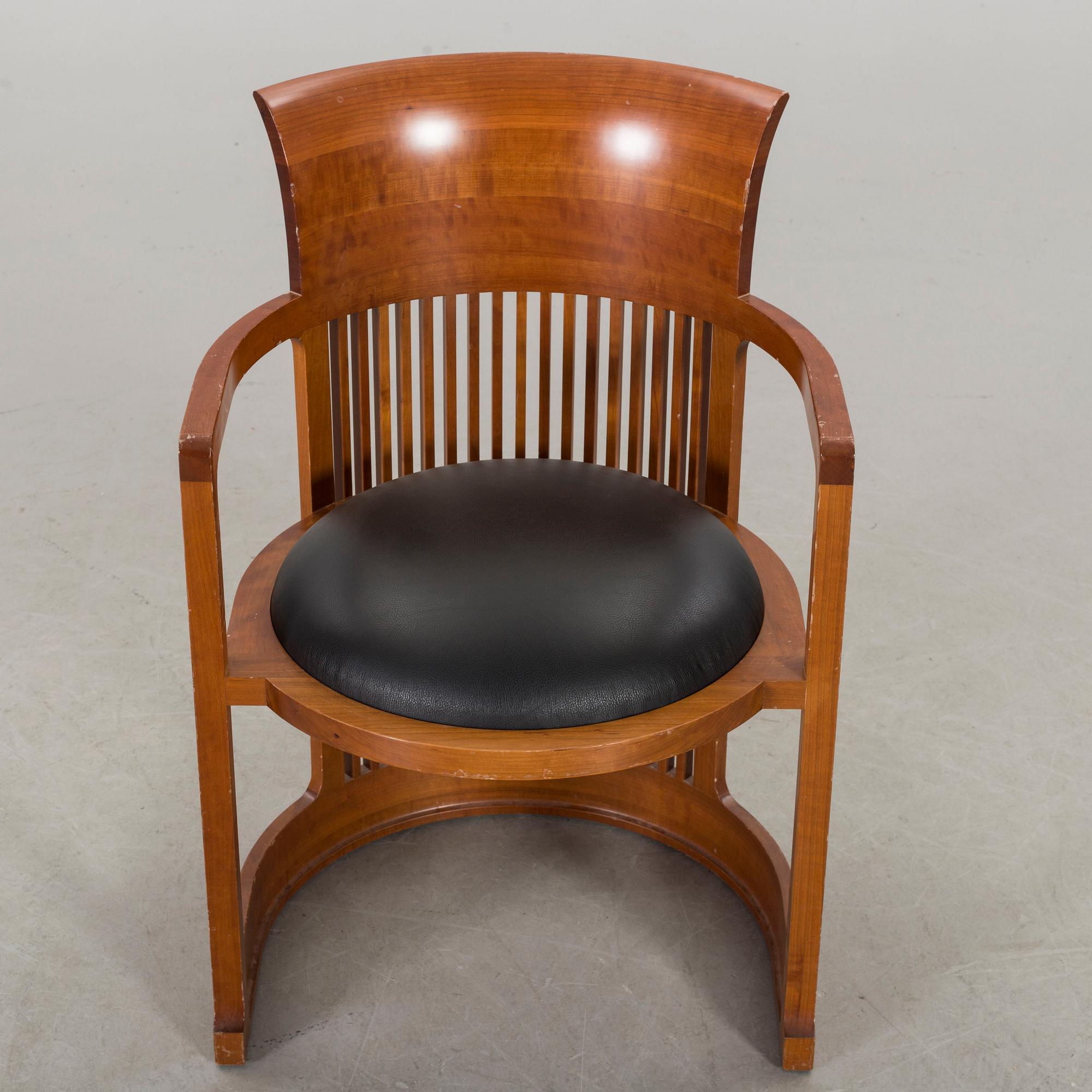 FRANK LLOYD WRIGHT, "Barrel Chair" model no 606, Cassina.