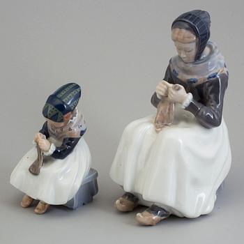 Two Royal Copenhagen porcelain figurines, Denmark, 1970s.